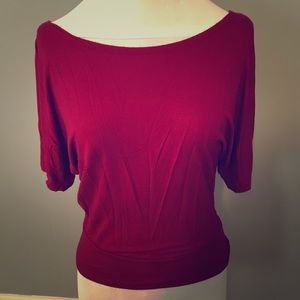 Zenana Outfitters Red Batwing Top Size Small